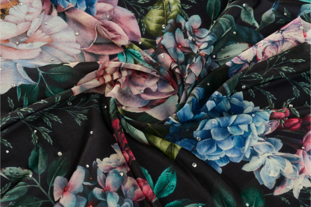 Lyc Tulle Digital And Stone Print